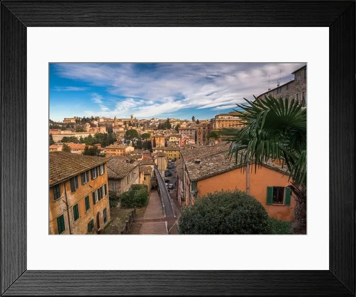 Framed Print : Perugia, Italy on the medieval Aqueduct Street in the morning Framed Print : Perugia, Italy on the medieval Aqueduct Street in the morning