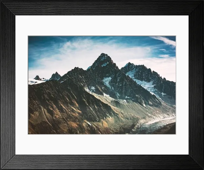Framed Print : Incredible view of mountain peak in French Alps. Monte Bianco range, Mont Blank massif, France. Landscape photography Framed Print : Incredible view of mountain peak in French Alps. Monte Bianco range, Mont Blank massif, France. Landscape photography