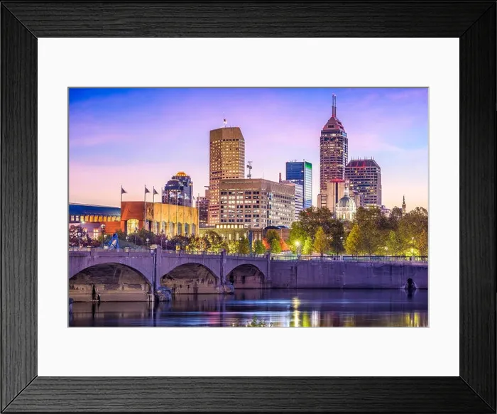 Framed Print : Indianapolis, Indiana, USA skyline on the White River Framed Print : Indianapolis, Indiana, USA skyline on the White River