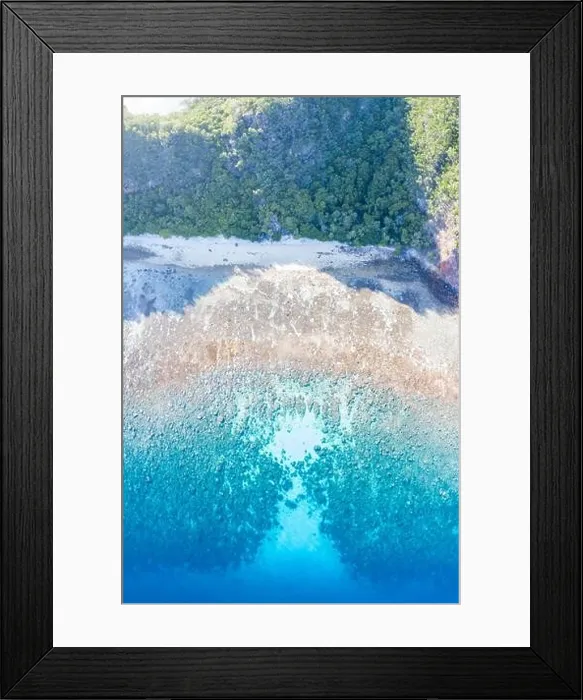Framed Print : Healthy coral reefs surround a remote island in Indonesia's Banda Sea. This remote, tropical region harbors extraordinary marine biodiversity Framed Print : Healthy coral reefs surround a remote island in Indonesia's Banda Sea. This remote, tropical region harbors extraordinary marine biodiversity