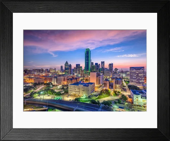 Framed Print : Dallas, Texas, USA downtown skyline Framed Print : Dallas, Texas, USA downtown skyline