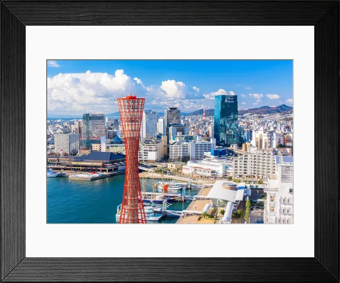 Framed Print : Kobe, Japan skyline at the port Framed Print : Kobe, Japan skyline at the port