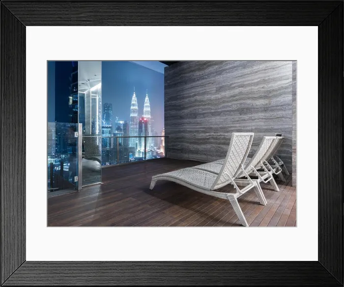 Framed Print : Lounge Bar on rooftop bar or rooftop highrise with great night view of Kuala Lumpur and Petronas Twin Towers in Malaysia Framed Print : Lounge Bar on rooftop bar or rooftop highrise with great night view of Kuala Lumpur and Petronas Twin Towers in Malaysia