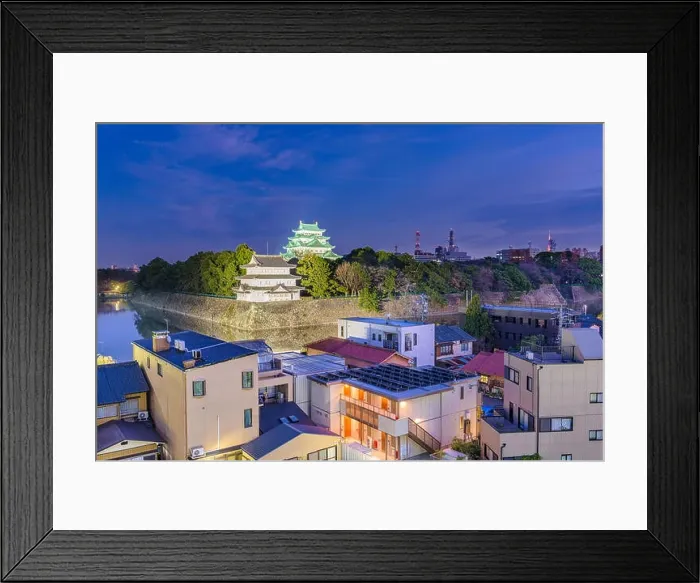 Framed Print : Nagoya, Japan cityscape and castle Framed Print : Nagoya, Japan cityscape and castle