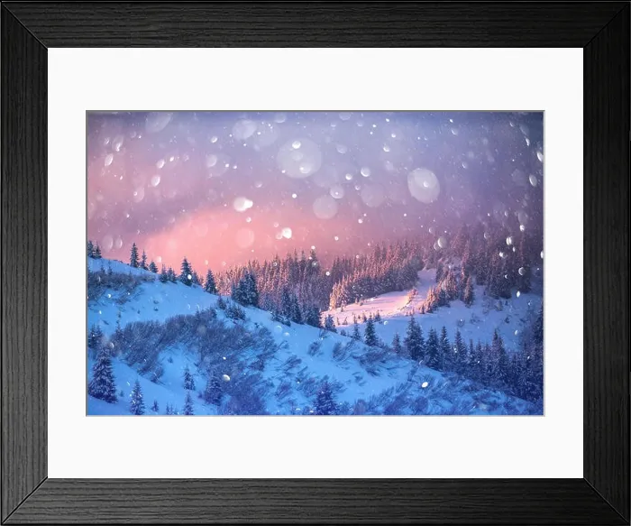 Framed Print : Fantastic orange winter landscape in snowy mountains glowing by sunlight. Dramatic wintry scene with snowy trees Framed Print : Fantastic orange winter landscape in snowy mountains glowing by sunlight. Dramatic wintry scene with snowy trees