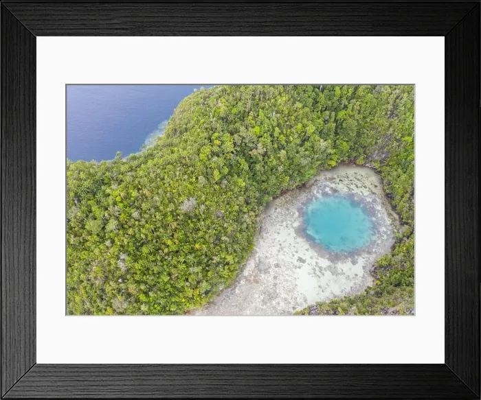 Framed Print : Warm seas surround rugged limestone islands in Raja Ampat, Indonesia. This area is known as the Coral Triangle due to its high marine biodiversity Framed Print : Warm seas surround rugged limestone islands in Raja Ampat, Indonesia. This area is known as the Coral Triangle due to its high marine biodiversity