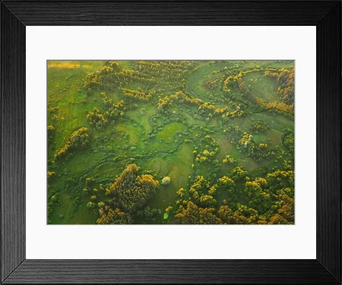 Framed Print : Aerial View Green Forest Woods park And Creek Stream Landscape In Summer Evening. Top View Of Beautiful European Nature From High Attitude. Drone View Framed Print : Aerial View Green Forest Woods park And Creek Stream Landscape In Summer Evening. Top View Of Beautiful European Nature From High Attitude. Drone View