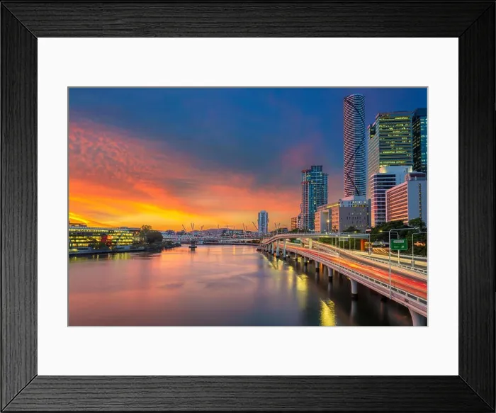 Framed Print : Brisbane. Cityscape image of Brisbane skyline, Australia during dramatic sunset Framed Print : Brisbane. Cityscape image of Brisbane skyline, Australia during dramatic sunset