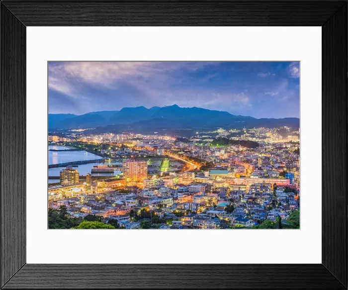 Framed Print : Nago, Okinawa, Japan downtown skyline Framed Print : Nago, Okinawa, Japan downtown skyline