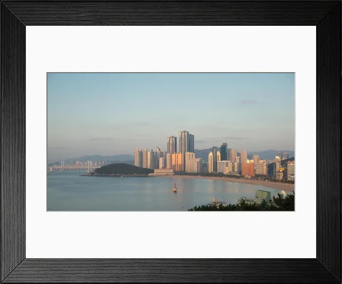 Framed Print : Panorama view of Haeundae beach. Haeundae beach is Busan's most popular beach in South Korea Framed Print : Panorama view of Haeundae beach. Haeundae beach is Busan's most popular beach in South Korea