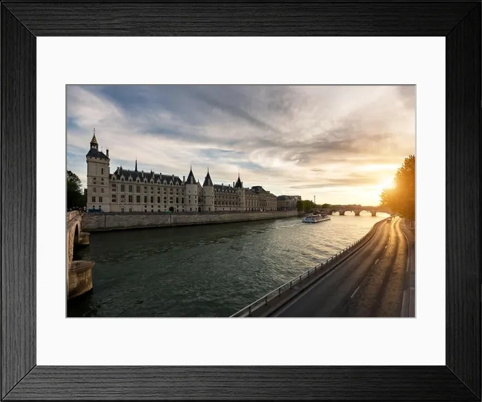 Framed Print : Boat tour on Seine river in Paris with sunset. Paris, France Framed Print : Boat tour on Seine river in Paris with sunset. Paris, France
