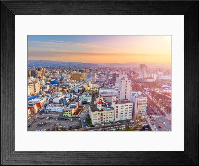 Framed Print : Toyama City, Japan downtown skyline Framed Print : Toyama City, Japan downtown skyline