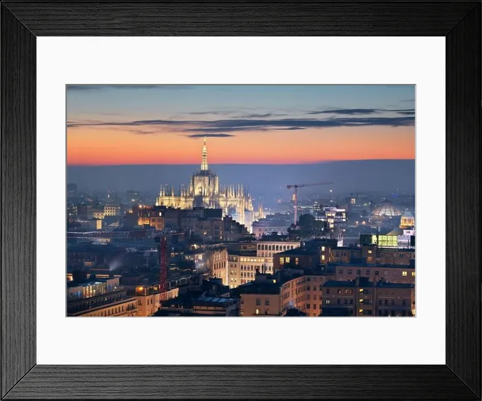 Framed Print : Milan, Italy skyline with the Duomo at dusk Framed Print : Milan, Italy skyline with the Duomo at dusk