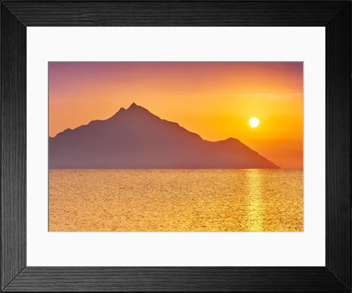 Framed Print : Sunrise over Mount Athos, Halkidiki or Chalkidiki, Greece Framed Print : Sunrise over Mount Athos, Halkidiki or Chalkidiki, Greece