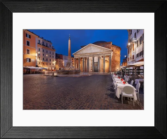Framed Print : Rome, Italy at the Pantheon in Piazza della Rotonda at night Framed Print : Rome, Italy at the Pantheon in Piazza della Rotonda at night
