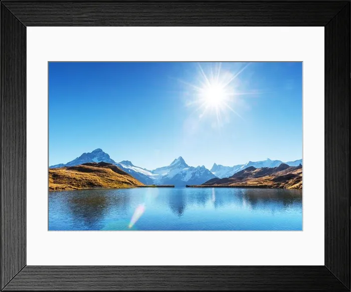 Framed Print : Bachalpsee lake in Swiss Alps mountains. Snowy peaks of Wetterhorn, Mittelhorn and Rosenhorn on background. Grindelwald valley, Switzerland Framed Print : Bachalpsee lake in Swiss Alps mountains. Snowy peaks of Wetterhorn, Mittelhorn and Rosenhorn on background. Grindelwald valley, Switzerland