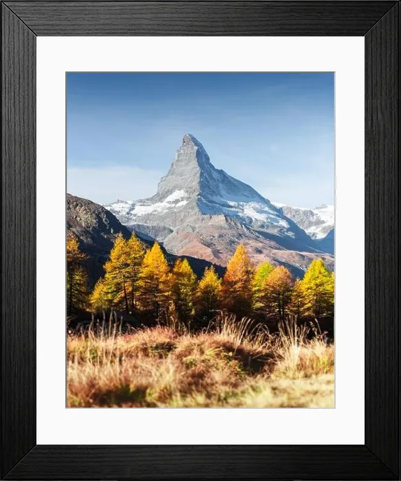 Framed Print : Incredible colorful sunrise on Grindjisee lake with Matterhorn Cervino peak in Swiss Alps. Zermatt resort location, Switzerland. Landscape photography Framed Print : Incredible colorful sunrise on Grindjisee lake with Matterhorn Cervino peak in Swiss Alps. Zermatt resort location, Switzerland. Landscape photography