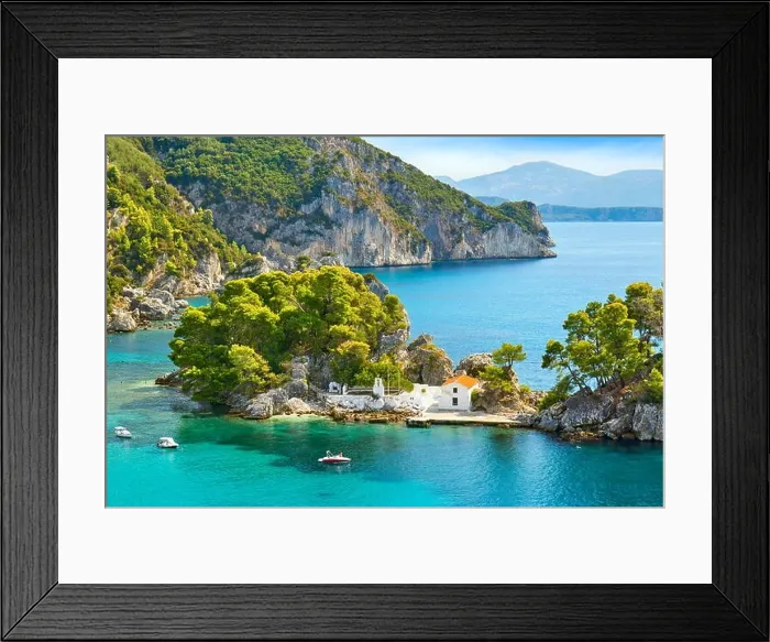 Framed Print : Small chapel at Panagias Island, Parga, Greece Framed Print : Small chapel at Panagias Island, Parga, Greece