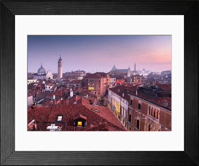Framed Print : Venice, Italy rooftop skyline and historic landmarks at dusk Framed Print : Venice, Italy rooftop skyline and historic landmarks at dusk