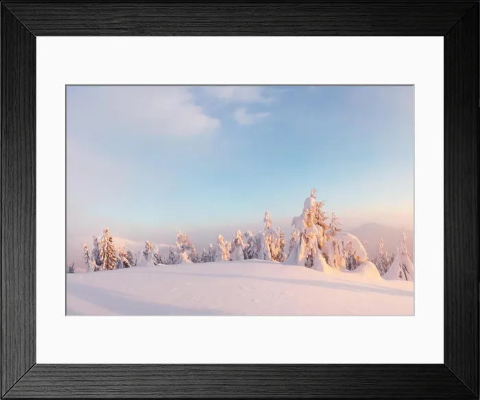 Framed Print : Fantastic orange winter landscape in snowy mountains glowing by sunlight. Dramatic wintry scene with snowy trees. Christmas holiday concept Framed Print : Fantastic orange winter landscape in snowy mountains glowing by sunlight. Dramatic wintry scene with snowy trees. Christmas holiday concept