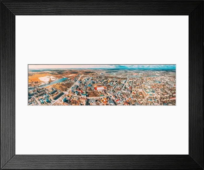 Framed Print : Brest, Belarus. Brest Cityscape Skyline In Spring Day. Bird's-eye View Of Residential Districts. Panorama Panoramic View Framed Print : Brest, Belarus. Brest Cityscape Skyline In Spring Day. Bird's-eye View Of Residential Districts. Panorama Panoramic View