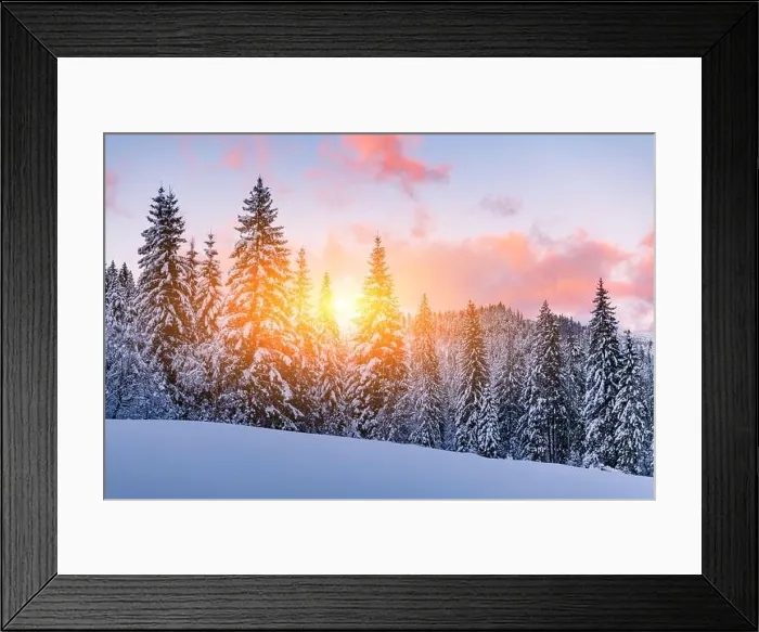 Framed Print : Fantastic orange winter landscape in snowy mountains glowing by sunlight. Dramatic wintry scene with snowy trees. Christmas holiday background Framed Print : Fantastic orange winter landscape in snowy mountains glowing by sunlight. Dramatic wintry scene with snowy trees. Christmas holiday background