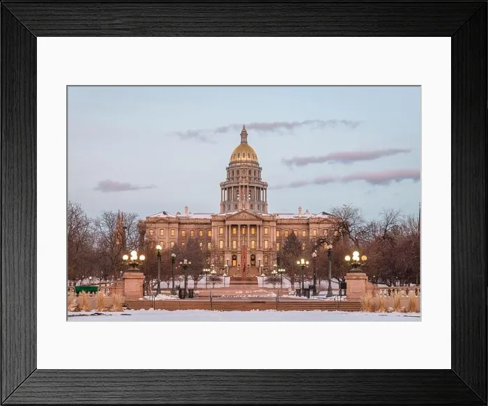 Framed Print : Denver, Colorado, USA at the Colorado State Capitol during a winters night Framed Print : Denver, Colorado, USA at the Colorado State Capitol during a winters night