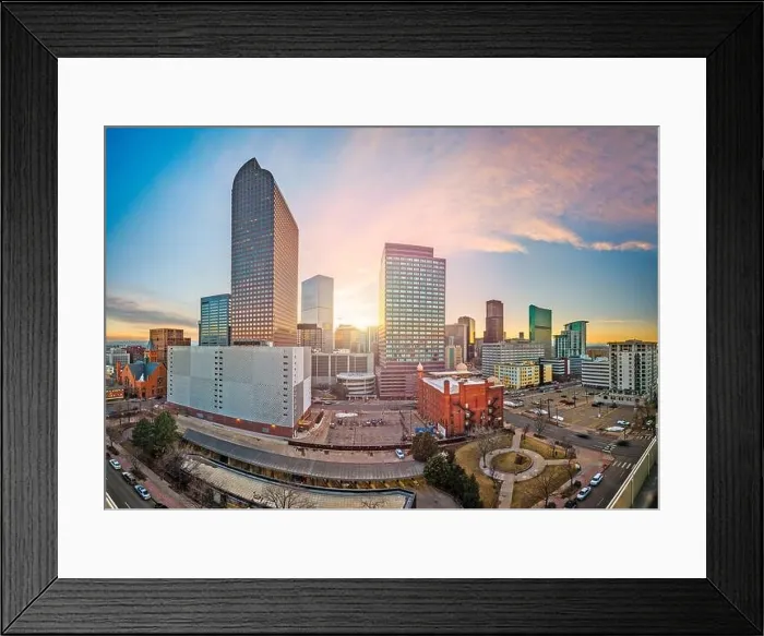Framed Print : Denver, Colorado, USA downtown cityscape at sunset Framed Print : Denver, Colorado, USA downtown cityscape at sunset