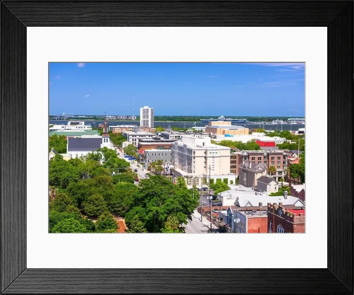 Framed Print : Charleston, South Carolina, USA downtown cityscape