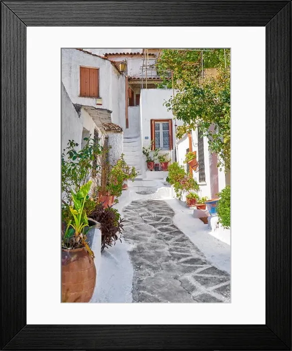 Framed Print : Traditional white houses in the Anafiotika quarter under the Acropolis, Athens, Greece Framed Print : Traditional white houses in the Anafiotika quarter under the Acropolis, Athens, Greece
