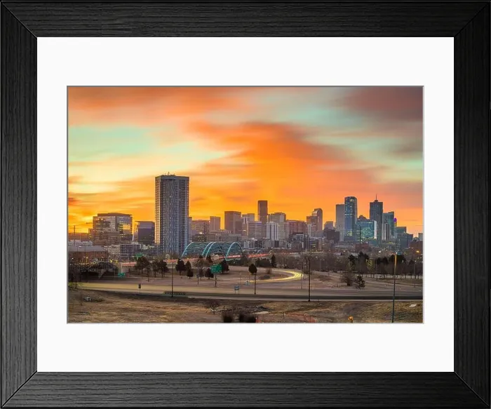 Framed Print : Denver, Colorado, USA downtown city skyline at dawn Framed Print : Denver, Colorado, USA downtown city skyline at dawn