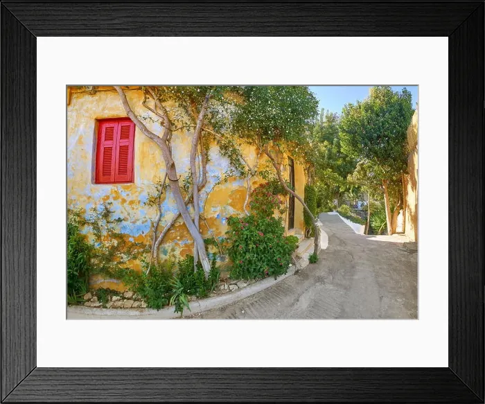 Framed Print : Anafiotika quarter under the Acropolis, neighborhood of Plaka, Athens, Greece Framed Print : Anafiotika quarter under the Acropolis, neighborhood of Plaka, Athens, Greece