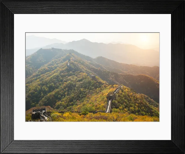 Framed Print : China The great wall distant view compressed towers and wall segments autumn season in mountains near Beijing ancient chinese fortification military l Framed Print : China The great wall distant view compressed towers and wall segments autumn season in mountains near Beijing ancient chinese fortification military l