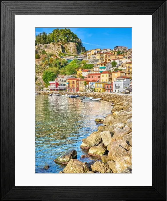 Framed Print : Colorful houses at Parga resort, Greece Framed Print : Colorful houses at Parga resort, Greece