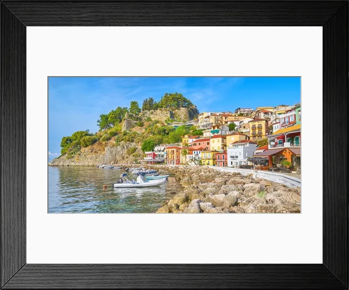 Framed Print : Colorful houses at Parga resort, Greece Framed Print : Colorful houses at Parga resort, Greece