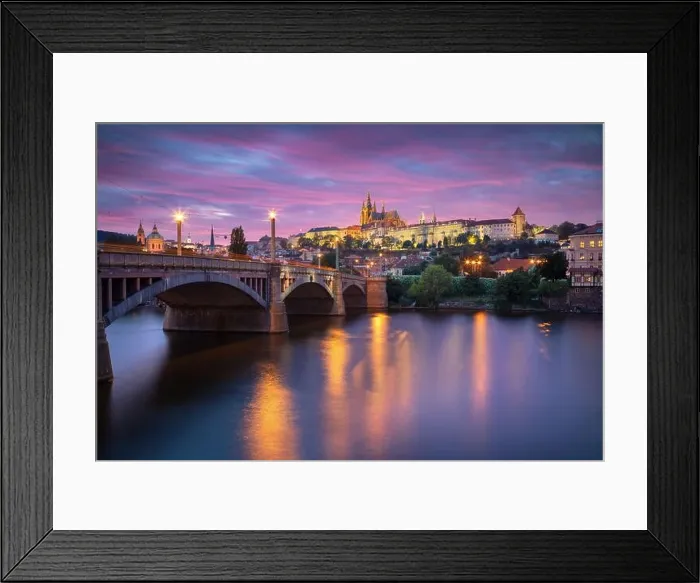 Framed Print : Prague, Czech Republic. Cityscape image of Prague, capital city of Czech Republic with St. Vitus Cathedral and the Charles Bridge over Vltava River Framed Print : Prague, Czech Republic. Cityscape image of Prague, capital city of Czech Republic with St. Vitus Cathedral and the Charles Bridge over Vltava River