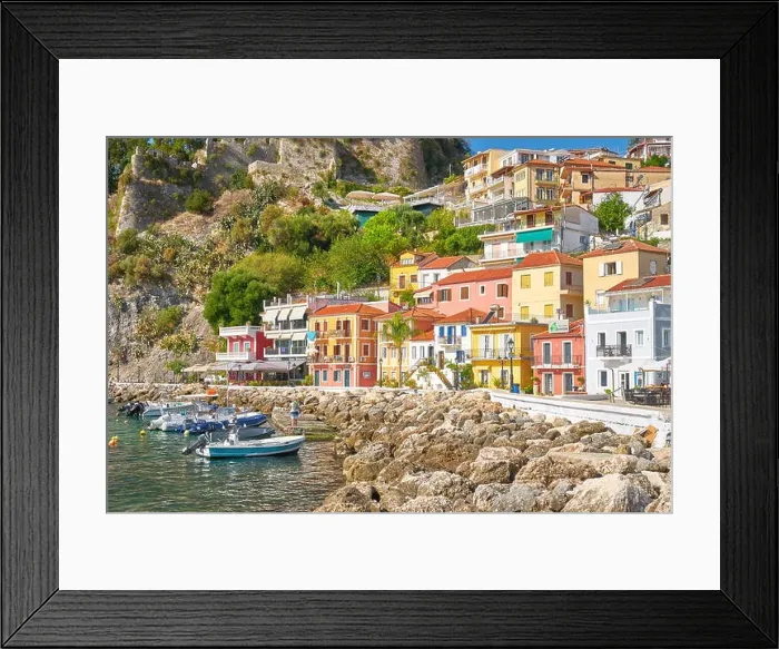 Framed Print : Colorful houses at Parga resort, Greece Framed Print : Colorful houses at Parga resort, Greece