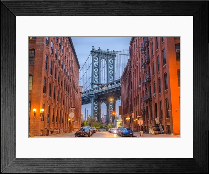 Framed Print : Brooklyn, New York, USA cityscape with Manhattan Bridge Framed Print : Brooklyn, New York, USA cityscape with Manhattan Bridge