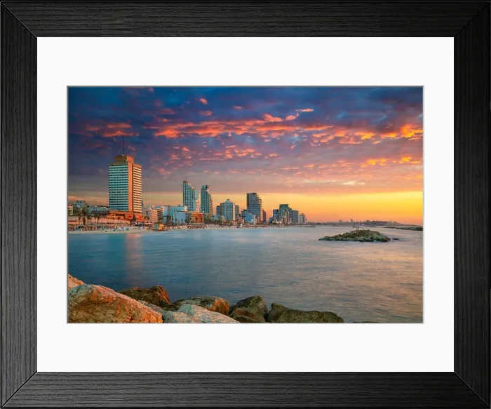 Framed Print : Tel Aviv Skyline. Cityscape image of Tel Aviv, Israel during sunset Framed Print : Tel Aviv Skyline. Cityscape image of Tel Aviv, Israel during sunset