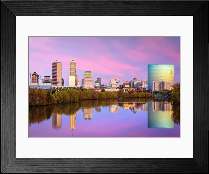 Framed Print : Indianapolis, Indiana, USA skyline on the White River