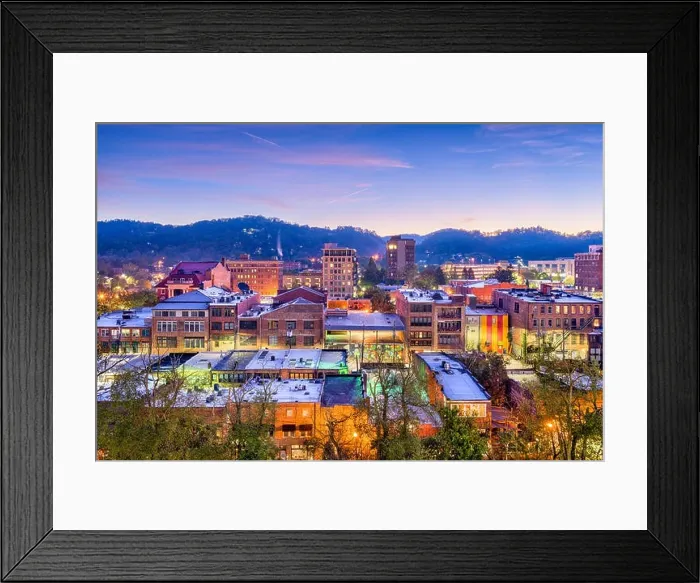 Framed Print : Asheville, North Carolina, USA downtown skyline Framed Print : Asheville, North Carolina, USA downtown skyline