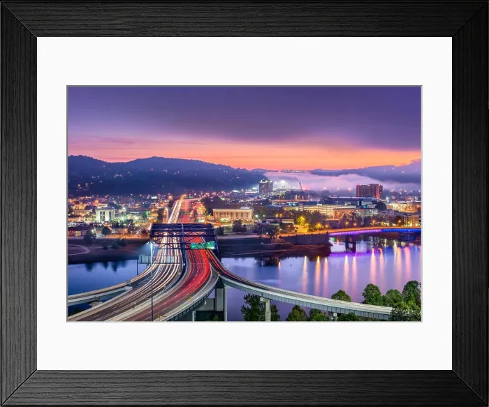 Framed Print : Charleston, West Virginia, USA skyline over the river Framed Print : Charleston, West Virginia, USA skyline over the river