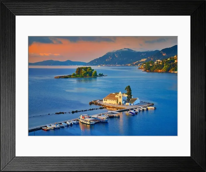 Framed Print : Vlacherna Monastery, Mouse Island near Kerkyra, Corfu, Ionian Islands, Greece Framed Print : Vlacherna Monastery, Mouse Island near Kerkyra, Corfu, Ionian Islands, Greece