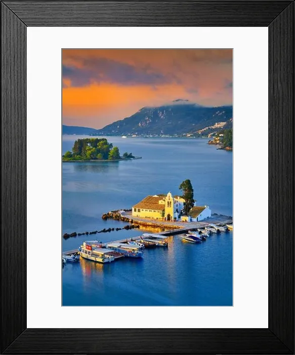 Framed Print : Vlacherna Monastery, Mouse Island near Kerkyra, Corfu, Ionian Islands, Greece Framed Print : Vlacherna Monastery, Mouse Island near Kerkyra, Corfu, Ionian Islands, Greece