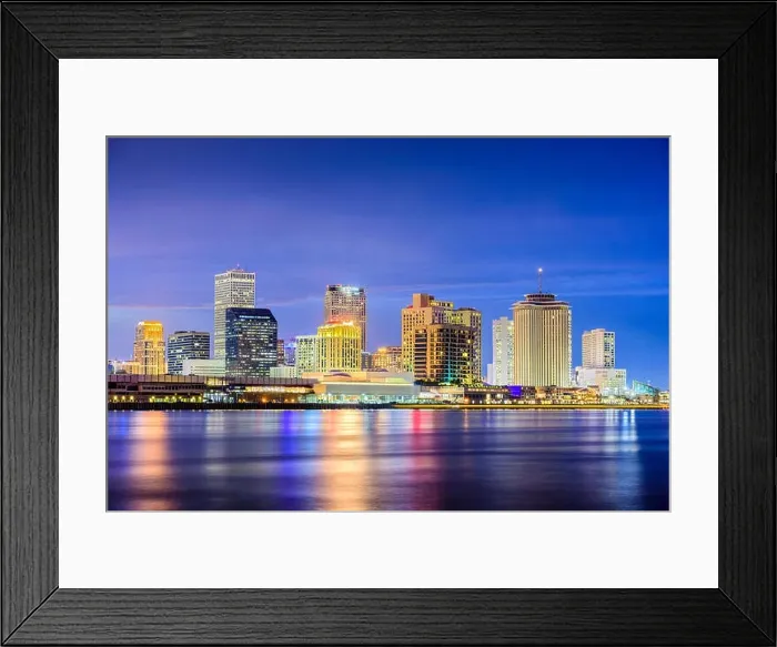 Framed Print : New Orleans, Louisiana, USA night skyline on the Mississippi River Framed Print : New Orleans, Louisiana, USA night skyline on the Mississippi River