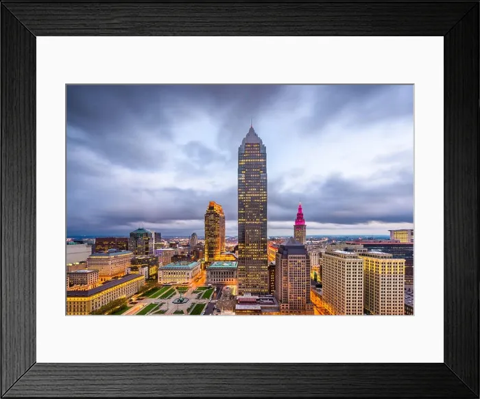 Framed Print : Cleveland, Ohio, USA downtown financial district cityscape Framed Print : Cleveland, Ohio, USA downtown financial district cityscape