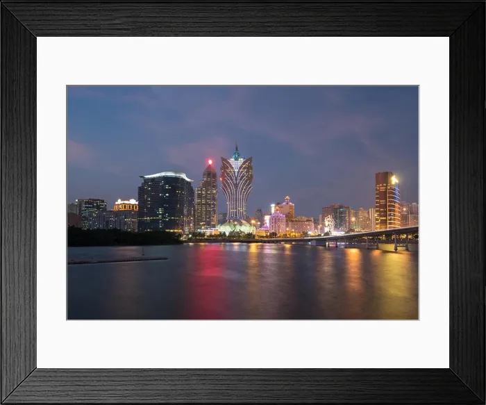 Framed Print : Image of Macau (Macao), China. Skyscraper hotel and casino building at downtown in Macau (Macao) Framed Print : Image of Macau (Macao), China. Skyscraper hotel and casino building at downtown in Macau (Macao)