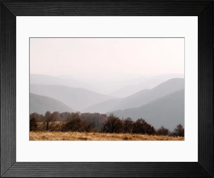 Framed Print : Picturesque autumn mountains with red beech forest in the Carpathian mountains, Ukraine. Landscape photography Framed Print : Picturesque autumn mountains with red beech forest in the Carpathian mountains, Ukraine. Landscape photography