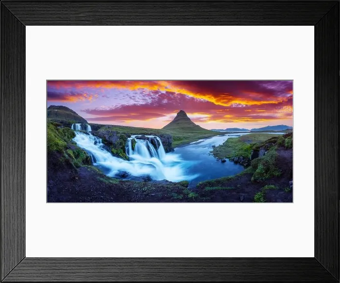 Framed Print : Gorgeous landscape with rising sun on Kirkjufellsfoss waterfall and Kirkjufell mountain, Iceland, Europe. Landscape photography Framed Print : Gorgeous landscape with rising sun on Kirkjufellsfoss waterfall and Kirkjufell mountain, Iceland, Europe. Landscape photography