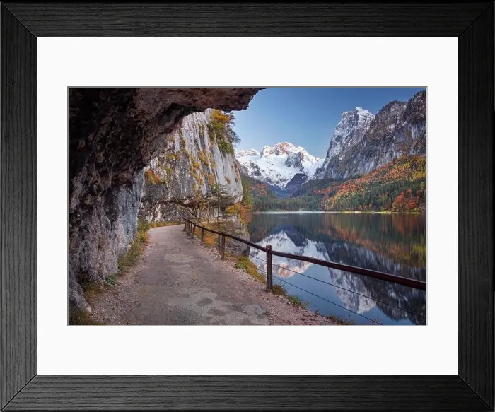 Framed Print : Gosausee, European Alps. Landscape image of Gosausee, Austria located in European Alps at autumn sunset Framed Print : Gosausee, European Alps. Landscape image of Gosausee, Austria located in European Alps at autumn sunset